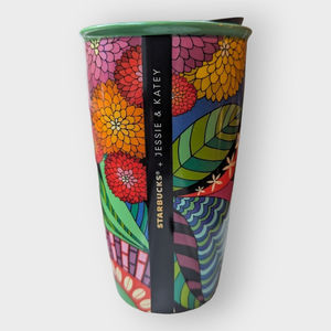 Starbucks Jessie & Katey Double Wall Ceramic 12 oz Tumbler Travel Mug Cup 2018